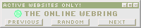 A Windows style dialog box titled 'THE ONLINE WEBRING' with three clickable buttons labeled Previous, Random, and Next